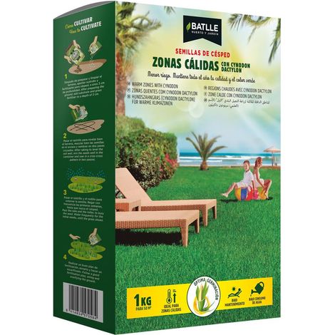 Semillas césped zonas cálidas con Cynodon dactylon Batlle 1 kg