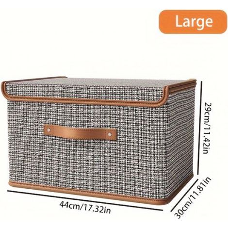1 Boîte de rangement, Tissu Oxford, Couvercle anti-poussière, Poignées renforcées, Pour vêtements et linge (1/4)