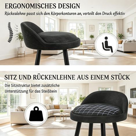 Tabouret de travail ergonomique, chaise de table confortable, tabouret de bar, chaise de repas, tabouret de causerie (lot de 1 pièce) (1/5)
