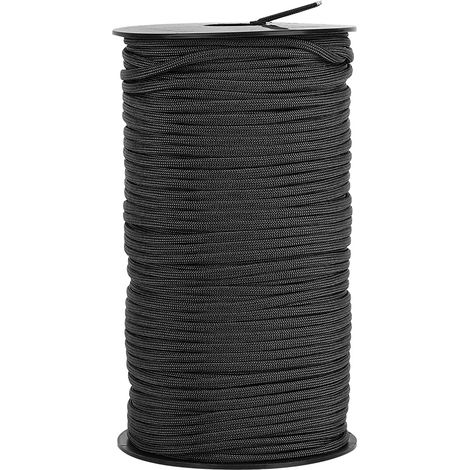 Corde de survie parachute 100m pour randonnée et secours en montagne (Noir) (1/5)
