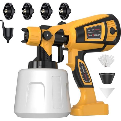 Pistolet à Peinture, Capacité de 1400ML, Contrôle de Débit Ajustable, 1400ML (1/2)