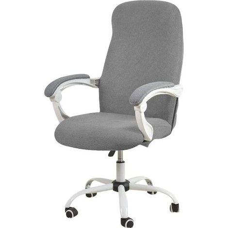 Housse de chaise de bureau M-Colour Waterproof Grey Stretch Jacquard Computer Chair Cover (For Armchair) (1/5)