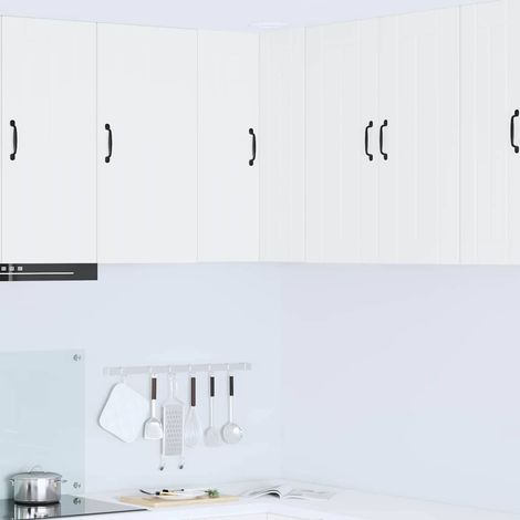 vidaXL Mobile angolare per parete LUCCA Bianco 57 x 57 x 80 cm