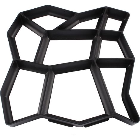 Schablone für Wege und Gärten – Betonpflasterform 43 x 43 cm – Wiederverwendbarer PP-Kunststoff – Schwarz – DIY-Set für Terrasse/Balkon (1/5)