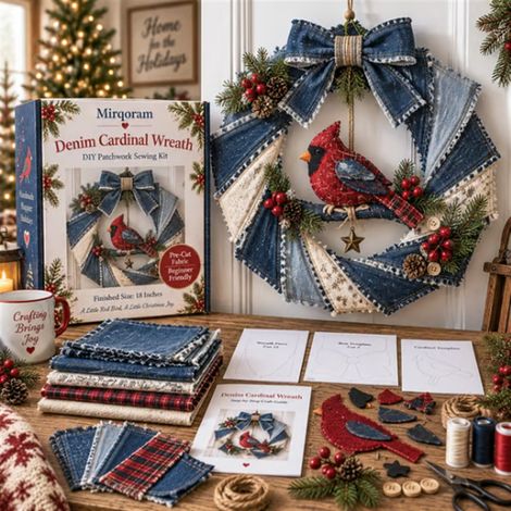 Cute, practical, innovative portable Christmas Wreath DIY Kit - Cowboy -