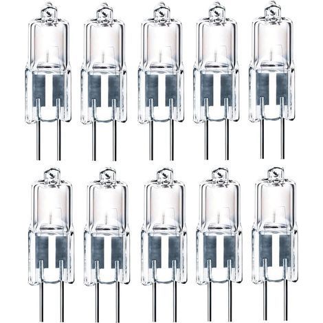 10 Ampoule halogène G4, 10 W, Blanc chaud, 12 V DC, Protection UV (1/5)