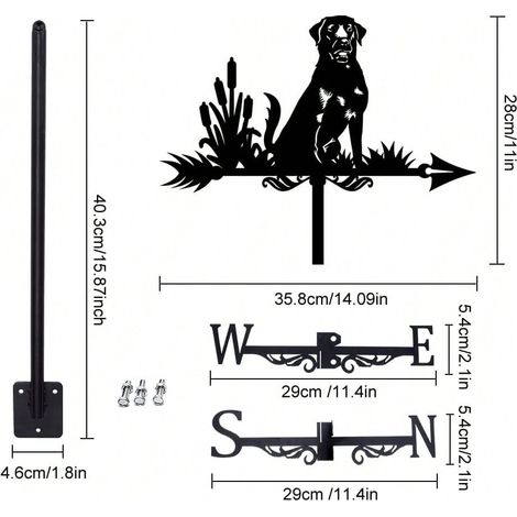 Sitting Dog Weather Vane Decoration Metal ed Roof Garden Decoration Weather Vane For Courtyard Outdoor (1/5)