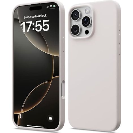 Coque en silicone liquide pour iPhone 16 Pro Max, coque souple antichoc, protection intégrale, rose. (1/5)