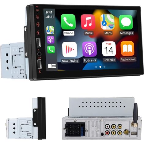 7" 1 DIN Car Radio with Bluetooth FM Backup Camera (1/5)