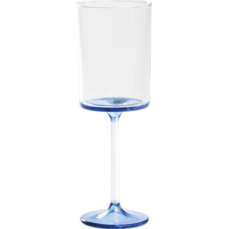 Discobolo Set 4 Calici Vino Bianco in Vetro Borosilicato Soffiato a Mano, Stelo Sottile e Fondello Bluino Elegante per Degustazione Vini e Spumanti
