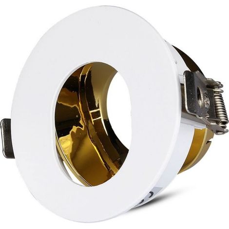 Portalámparas LED empotrable GU10 ajustable V-TAC con orificio interior, blanco dorado (1/5)