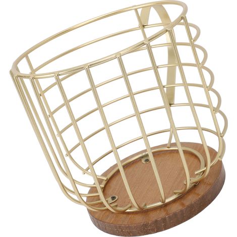 Porte-capsules de café en forme de tasse, panier de rangement pour capsules de café, idéal pour le comptoir, le bar à café, la cuisine ou le salon, couleur or sans inscription (1/5)