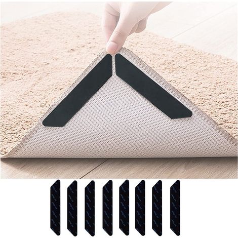 Autocollants antidérapants pour tapis, trapézoïdaux 25 x 130 mm, lot de 16. (1/5)