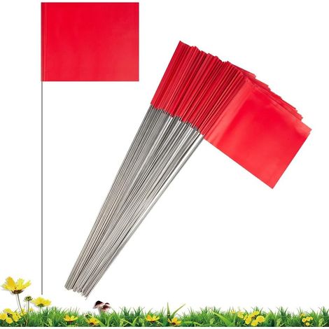 Pack of 50 Marker Flags 15x4x5 Red Garden Flags Sign Flags Lawn Flags Flags for Landscape Flags (1/5)