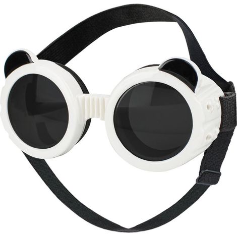 Cat goggles, cat sunglasses, UV protection, pet goggles, suitable for XS to small dogs, outdoor eye protection for cats and dogs, adjustable strap, white. (1/5)
