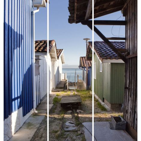 Triptyque sur toile maison à huître 90x97 cm (1/4)