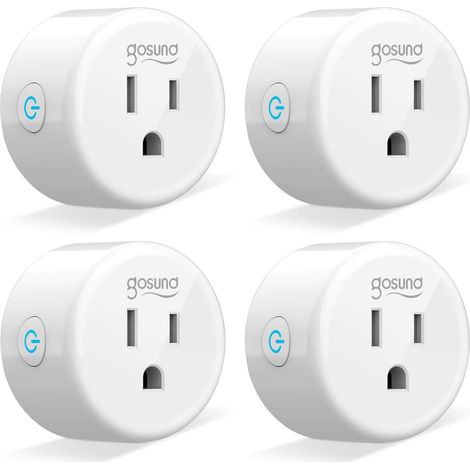 Prise connectée, prise Wi-Fi compatible avec Alexa, Echo et Google Home, prise avec fonction minuterie, contrôle à distance via application, aucun hub requis (lot de 4) (1/5)