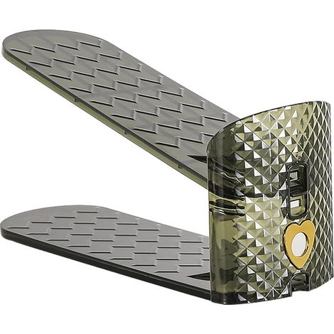 Étagère à chaussures en plastique, range-chaussures réglable, double couche, gain de place, verte, idéale pour le placard ou la maison. (1/5)