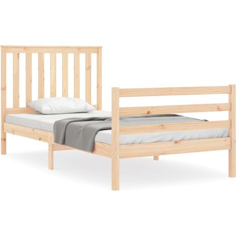 Maison Exclusive - Estructura de cama con cabecero madera maciza