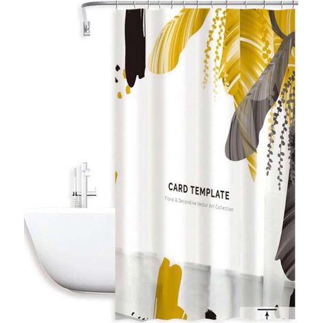 Tenda moderna per doccia vasca da bagno impermeabile pvc 12 ganci con decorazione floreale vittoriale 180x180 cm (1/2)