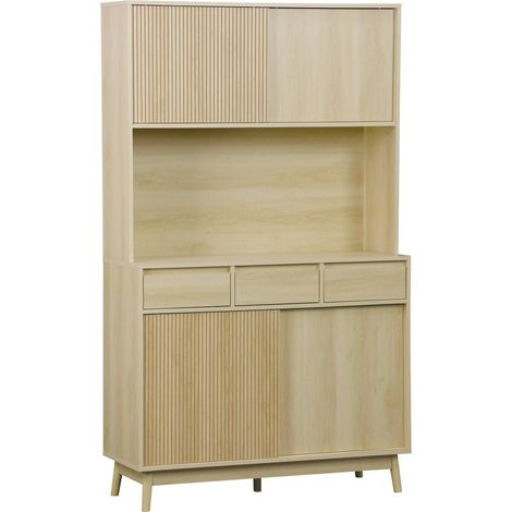 110cm wooden buffet with 3 drawers Natural 110x40x185 cm - Linear