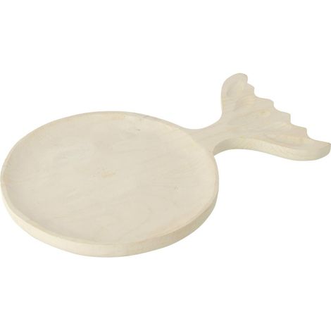 Plateau Déco Poisson en Bois "Dona" 45cm Blanc (1/2)
