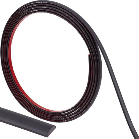 Moulure Flexible de 10 pi X 0.3 po à Décoller et à Coller Noire Autocollante Étanche pour Mur Miroir Bord Rond Garniture de Carrelage Plafond Comptoir pour Sol Meubles Plinthe Bordure (1/5)