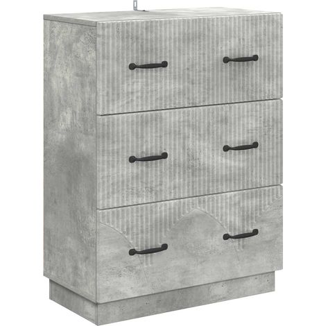 vidaXL  Drawer Cabinet  Concrete Grey 66 x 34.5 x 87 cm Engineered Wood