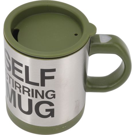 Tasse auto-mélangeuse électrique 400 ml, mug mélangeur automatique pour café, vert olive