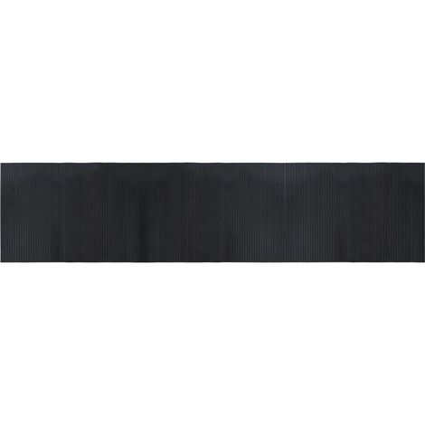 Tapis rectangulaire noir 70x300 cm bambou (1/5)