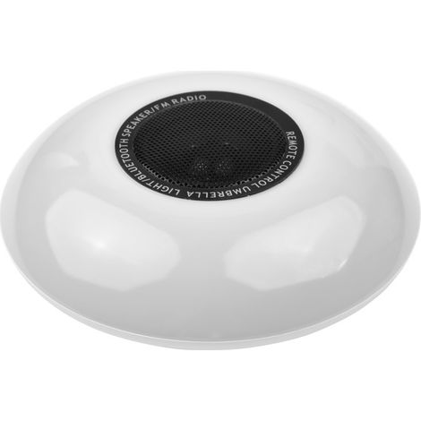 Lampe de parasol 3 en 1 avec haut-parleur Bluetooth, radio FM, LED rechargeable sans fil, télécommande Lumière 3000K/6500K, 15 niveaux, 87,5108 MHz,veilleuse (1/5)