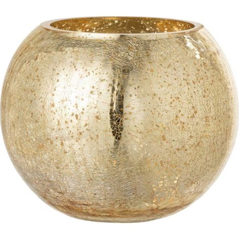 Photophore Boule en Verre "Nacré" 20cm Or (1/5)