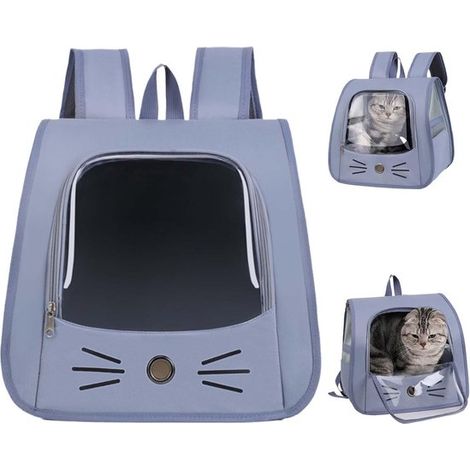 Tragbarer faltbarer Katzenrucksack Atmungsaktiver faltbarer Haustierrucksack Katzenrucksack mit Netzfenster Geeignet für Kleintiere wie Katzen 35 35 (1/5)