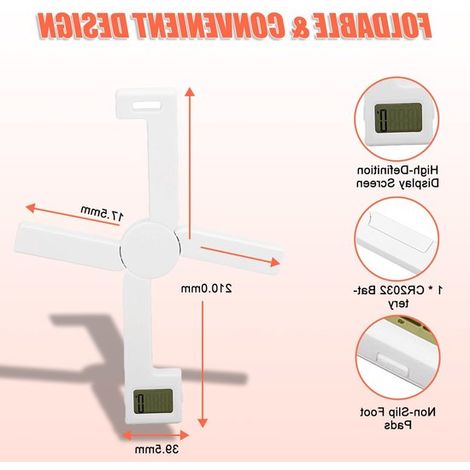 Allecto，Báscula de cocina digital plegable，Báscula de cocina de viaje，Para cocinar y pesar alimentos，5000 gramos (1/5)