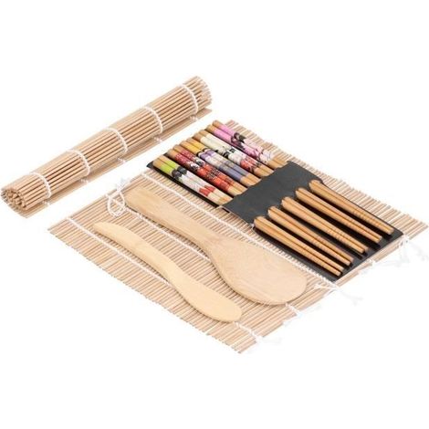 (wie abgebildet) Sushi-Set – 8-teilig – Bambus – einfach zu verwenden – ideal für Anfänger (1/4)