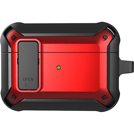 convient Pour L'tui Rigide Airpods Pro - Noir + Rouge, Tui Hybride Deux En Un, Protection Blinde Robuste, Tui Rigide De Chargement Sans Fil Comple (1/5)