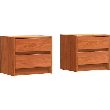 Bedside Tables 2 pcs Wax Brown 40 x 30.5 x 35.5 cm Pine Wood vidaXL