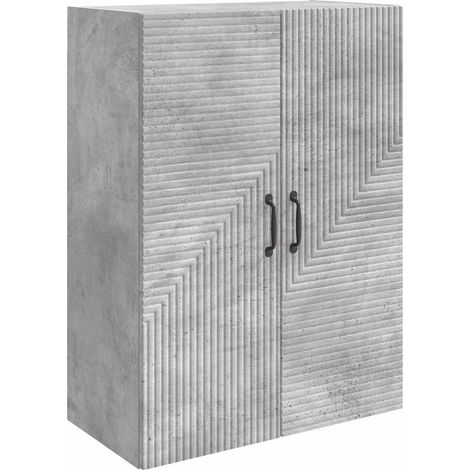 Maison Exclusive - Mobiletto a muro Grigio Cemento 66 x 34,5 x 90 cm (1/5)