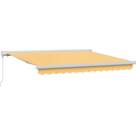 Ausziehbare Markise Sand 350 x 250 cm Leinen und Aluminium vidaXL (1/5)