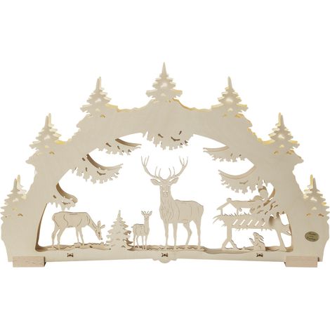 3D-Lichterbogen LED Deko Holz Waldlichtung 52 cm warmweiß Lichterbogen