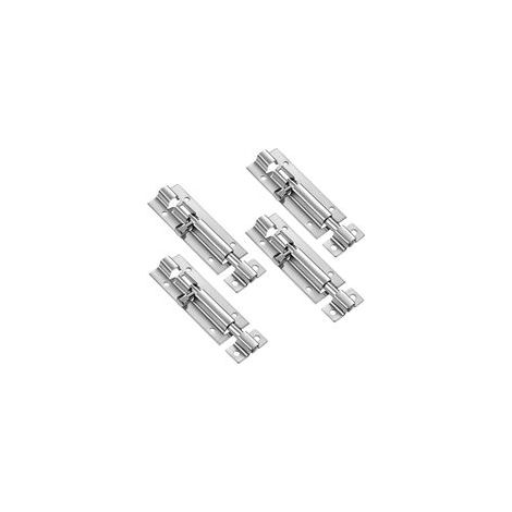 Lot de 4 loquets de sécurité pour porte coulissante en acier inoxydable avec vis de 7,6 cm (1/5)