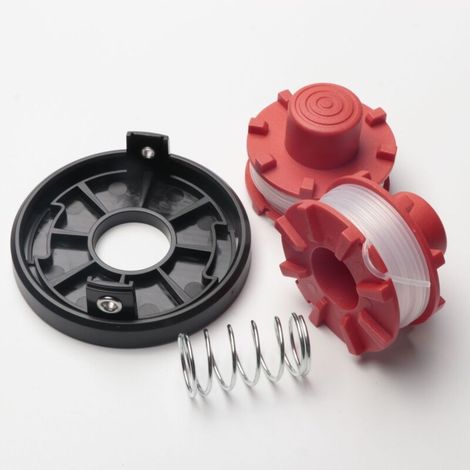 Bobines de rechange pour coupe-bordures, pièces détachées pour coupe-bordures (2 bobines de fil + 1 couvercle de bobine + 1 ressort) (1/4)