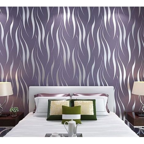 Papier peint 3D - OUTAD - Violet - 9.5m x 0.53m - Intissé - Motif géométrique (1/4)