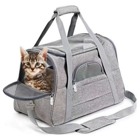QORVA- Sac de transport pour animaux de compagnie, sac de transport portable pour chats et chiens, sac de transport respirant pour voiture (1/5)