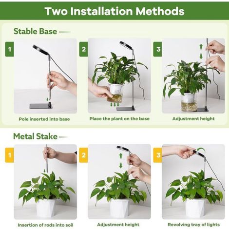 Lampe de table LED 48 LED pour plantes d'intérieur, 6000K, avec minuterie 3/9/12 heures et 10 niveaux de luminosité. (1/4)