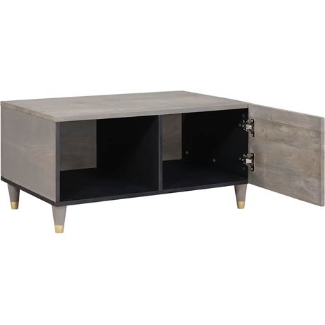 Table basse,Table d'appoint,Table de Salon Gris 80 x 50 x 40 cm bois de manguier massif CFW66921 (1/5)