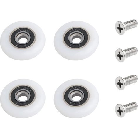 Rouleau de paroi de douche, 4 pièces, roue de rechange pour porte coulissante (25 mm) (1/4)
