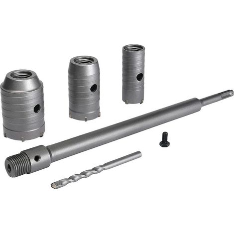 Scie cloche trépan Ø30mm, Ø40mm, Ø50mm – Pour béton, brique et parpaing – Tige d'extension 350mm, pointe en carbure de tungstène (1/5)