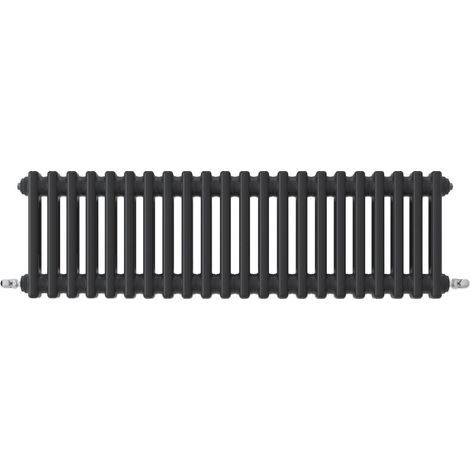 Acezanble Horizontal Traditional Cast Iron Style Radiator 300x1010mm 2 Column Black