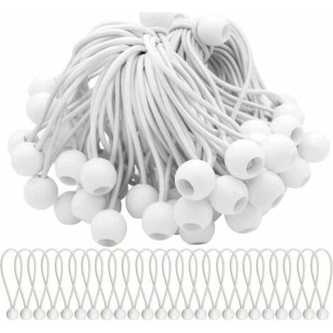 HOXILEELEO - Lotto di 50 tenditori elastico con elastico palle per tendoni, tende, striscioni e teloni. (1/5)